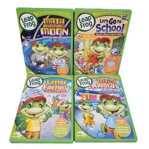 Leap Frog Educational DVDs Math Letter Factory Talking Words Home School Teacher